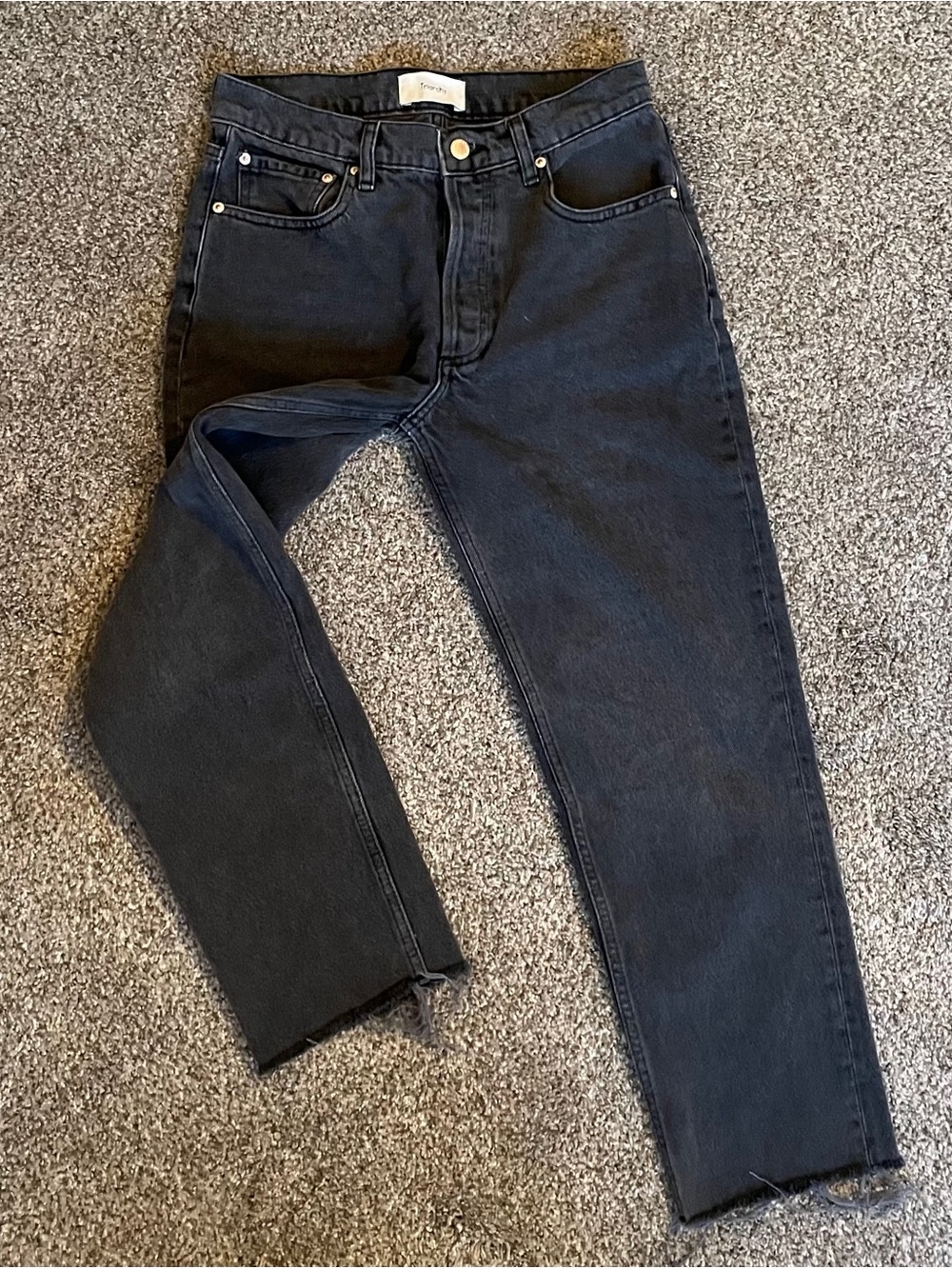 Triarchy mid-rise straight washed black jeans. 90s street wear, sustainable